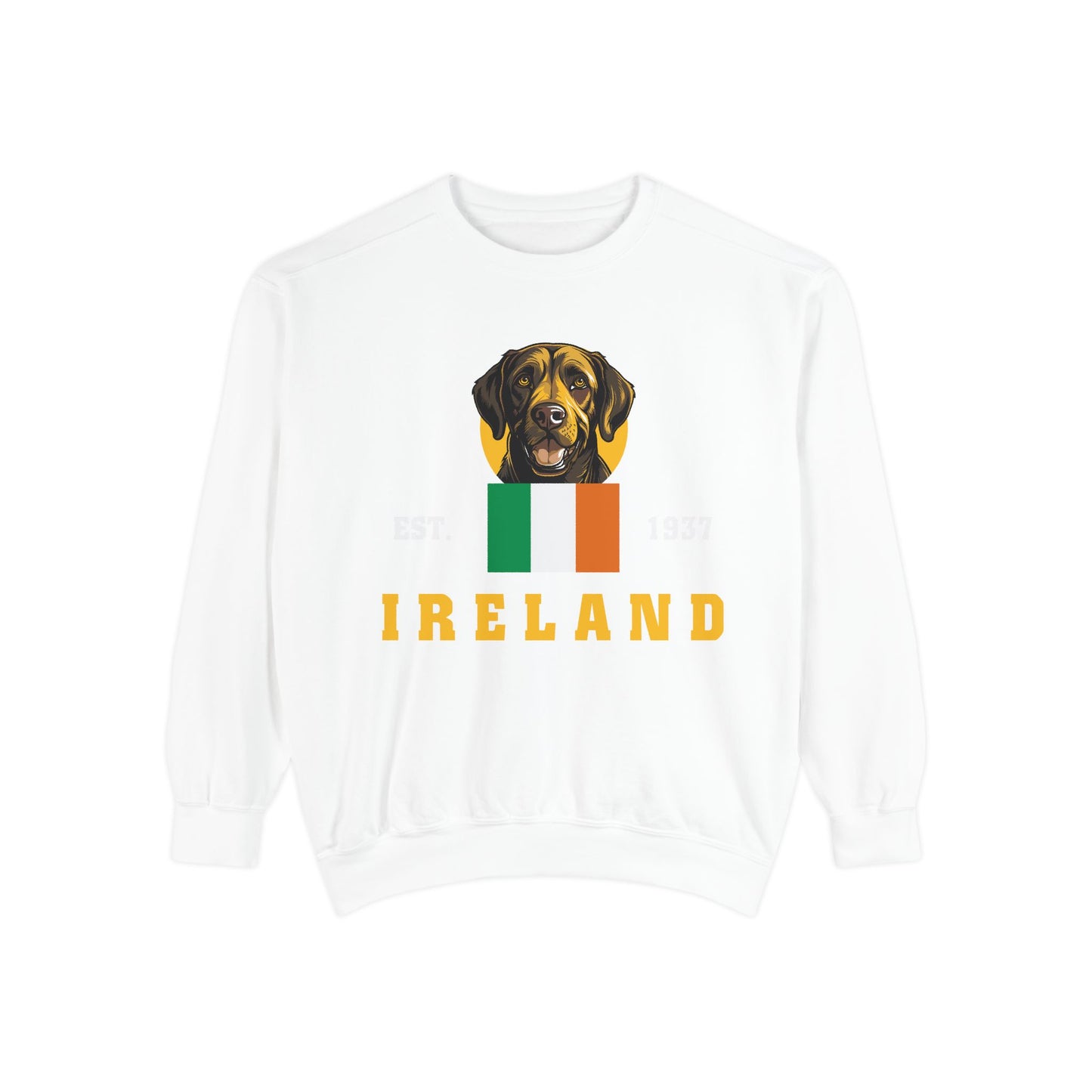 Unisex Irish Flag and Dog Print Sweatshirt - Classic style, perfect for pet lovers