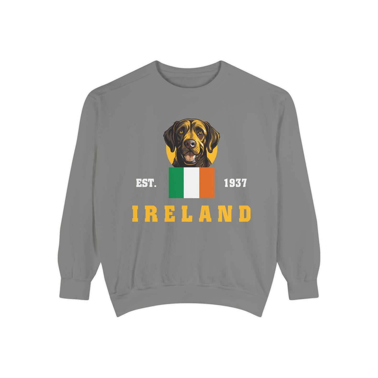 Unisex Irish Flag and Dog Print Sweatshirt - Classic style, perfect for pet lovers