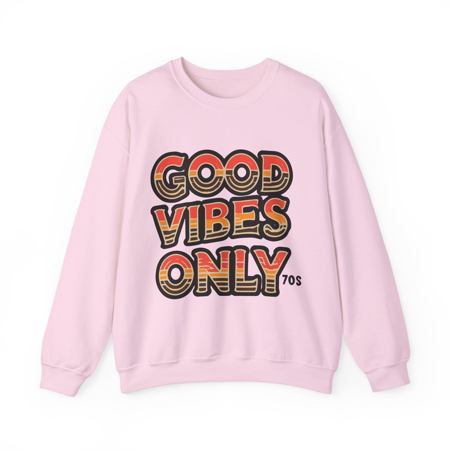Retro 70s Good Vibes Only Crewneck Sweatshirt