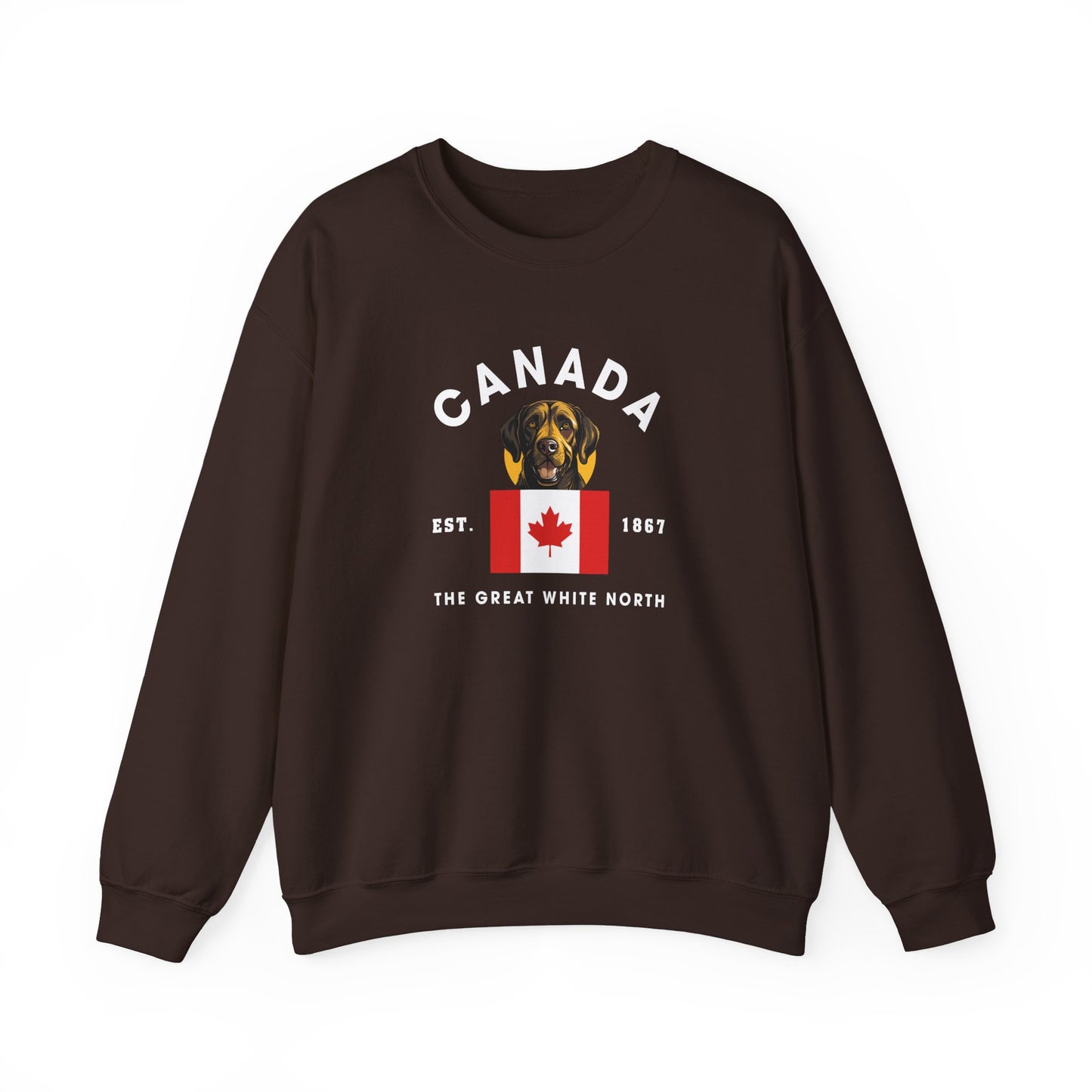 Labrador and Canadian Flag Crewneck Sweatshirt, Great White North