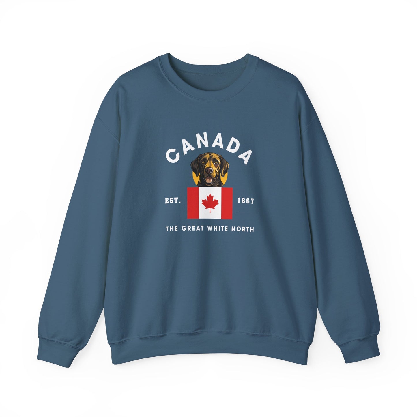 Labrador and Canadian Flag Crewneck Sweatshirt, Great White North